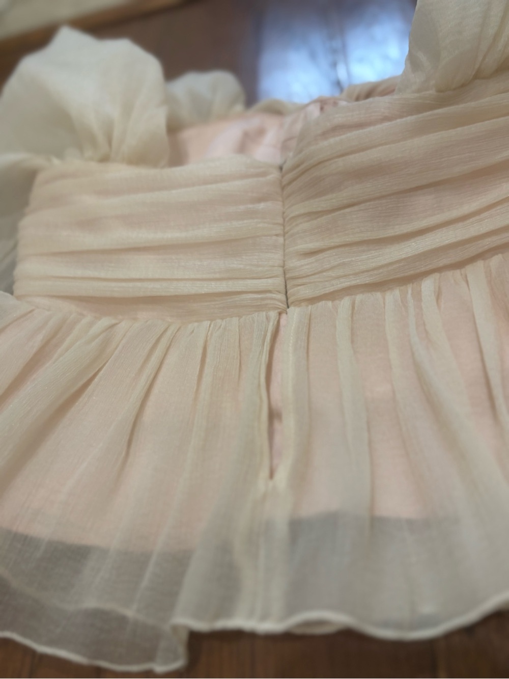 House of Harlow 1960 Sheer Puff Sleeve Corset Peplum Top Small Revolve - Picture 9 of 12